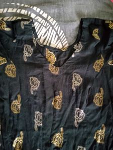 Black salwar suit with Floral Print