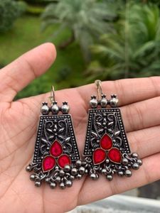 Red Tribal Earrings
