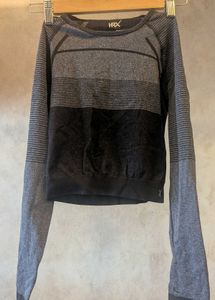 HRX Gray Striped Top