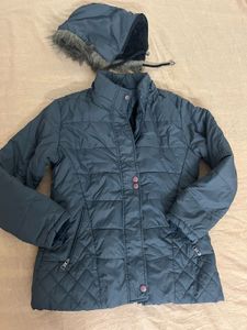 Puffer Jacket with Fur-Lined Hat