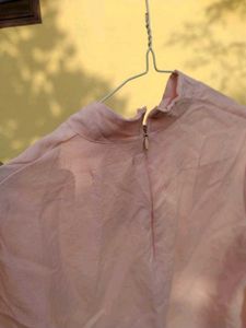 Chic Pink Tie-Neck Blouse