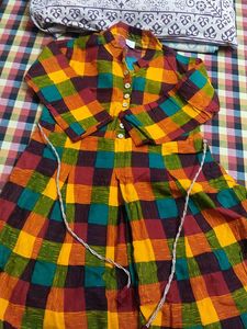 Colorful Plaid Print Dress
