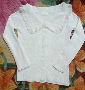 White korea Knit Top