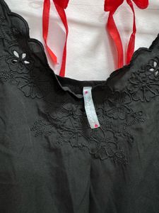 Elegant Black Embroidered Cami Top