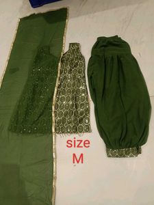 Elegant Green Sequin Salwar Suit