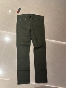 Olive Green Slim Fit Pants