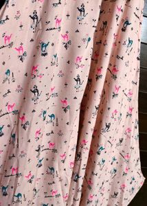Fusion Pink Printed Shimmery Midi Dress