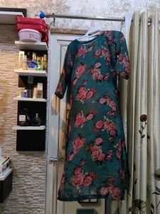 Beautiful Teal Floral Print Kurta
