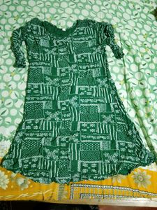 Stylish Green Printed Kurta