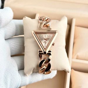 Guess Triangle Watch - Gold Chain Model for ladies