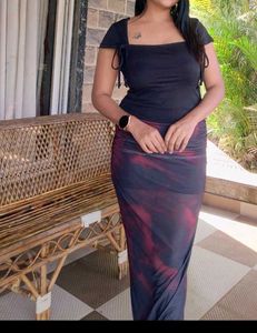 Stylish Black & Maroon co-ord set