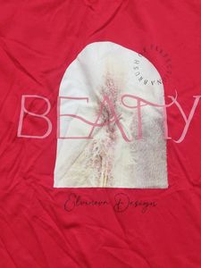 Red "Beauty" Graphic T-Shirt