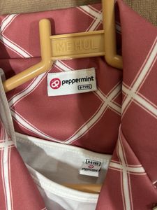 Peppermint Chic Pink &amp; White 3 piece Suit For Girl