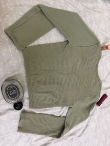 Ribbed Knit Cropped Top
