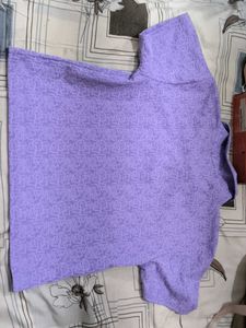 Lavender Graphic Print Collared Top