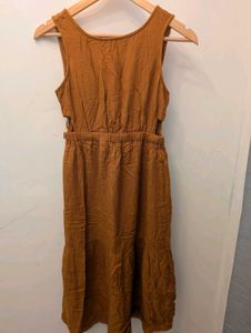 Women's Casual Brown Midi Dress