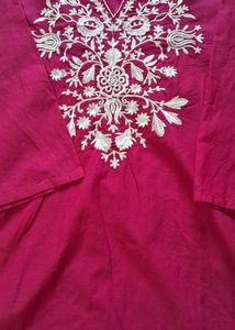 Vibrant Pink Embroidered Kurta