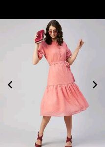 Stylish Pink Tiered Midi Dress