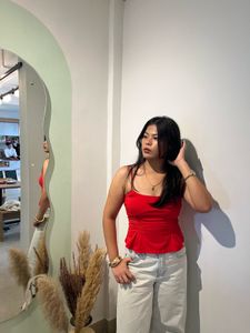 Chic Red Spaghetti Strap Top