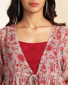 Floral Print Kurta Set with Palazzo