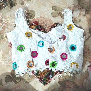 Embroidered Mirror Work Blouse