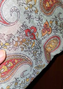 Paisley Print Kurta with Orange Border