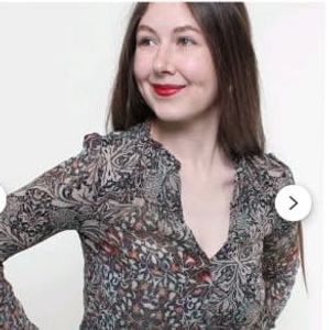 Sheer Floral Print Long Sleeve Top