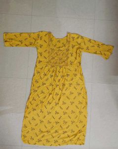 Vibrant Yellow Floral Print Kurta