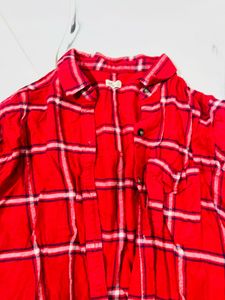 Red Plaid Long Sleeve Shirt
