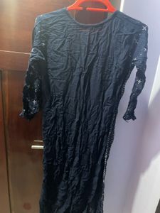 Navy Blue Printed Kurta