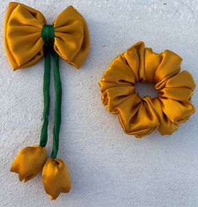 Handmade Hair Bow &amp; Scrunchie Set