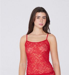 New Tezenis Red sheer Lace Camisole Top–Size S-M
