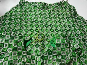 Green Printed Lehenga Choli Set