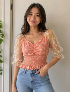 Cute Daisy Print Top