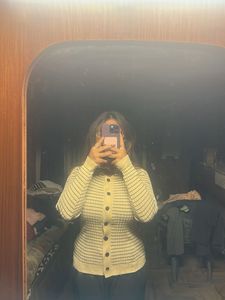 Striped Knit Button-Down Top