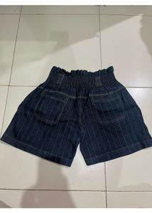 Cute Dress Type Denim Shorts With High Waist