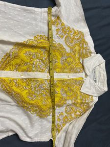 White &amp; Yellow  Top