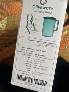 Oliveware Jug with 4 Glasses