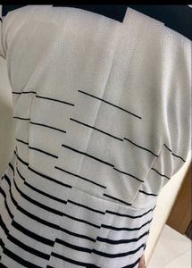 Monochrome Textured Striped Dress