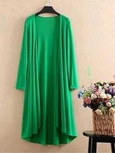 Chic Green Open Front Plus Size Shrug