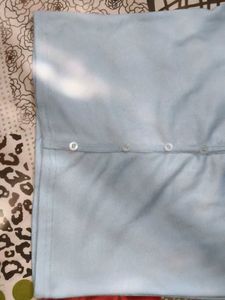 Light Blue V-Neck Button-Up Top