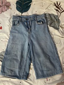 Light Wash Denim Culottes