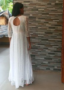 Elegant White Lace Maxi Dress