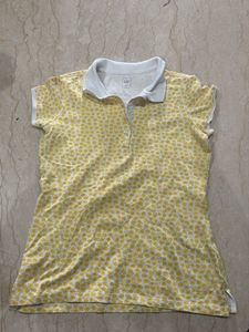 Gap Yellow Floral Polo Shirt