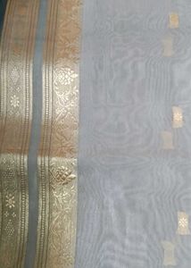 Elegant Grey & Gold Sari