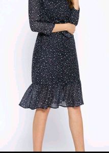 Offer price,Chic Navy Floral Midi Dress