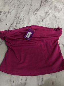 Chic Off-Shoulder Top with Rose Detail