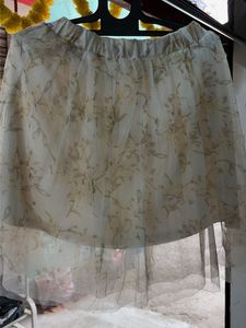 Sheer Floral Skirt-mini