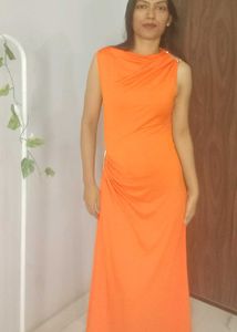 Vibrant Orange Maxi Dress