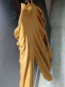 Mustard Ruffle Sleeve Knit Top